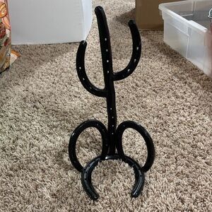 Black Horseshoe Cactus Sculpture
